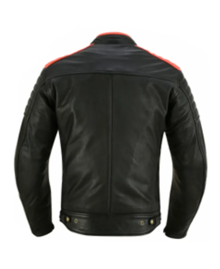 motorcycle blackout red leather jacket wholesaler