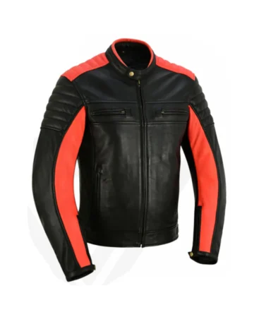 motorcycle blackout red leather jacket manufacturer
