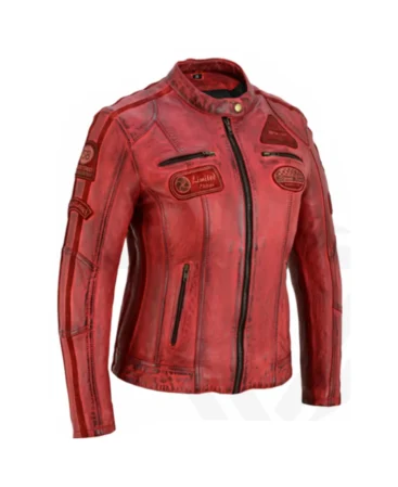motorcycle red leather jacket manufacturer