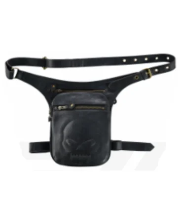 Motorcycle Leather Skull Waist Bag Manufacture