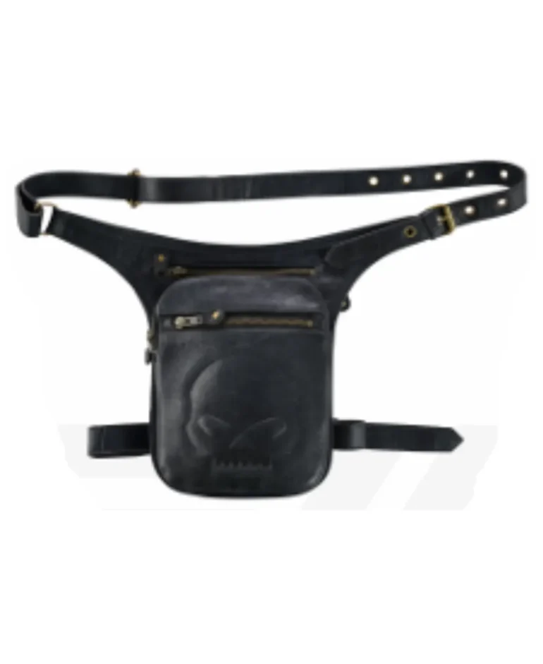 Motorcycle Leather Skull Waist Bag Manufacture