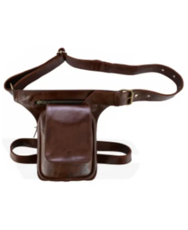 Motorcycle Brown Leather Waist Bag Manufacture