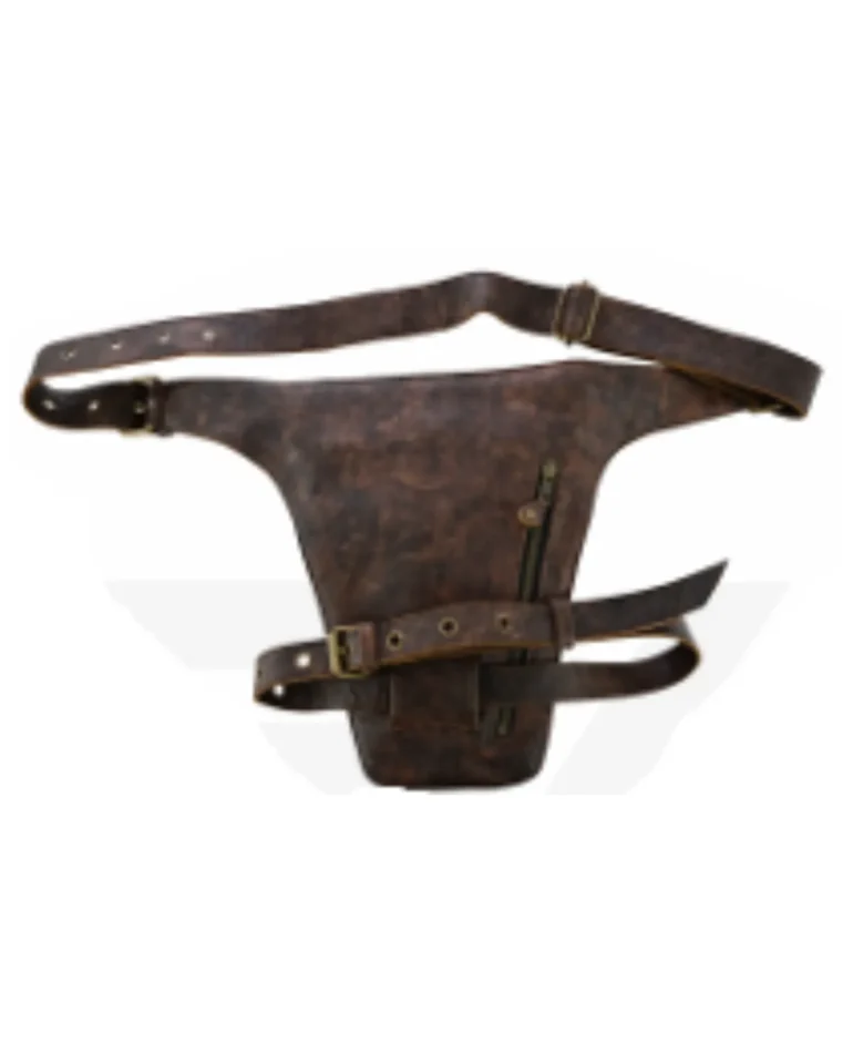 Motorcycle cowhide leather waist bag supplier