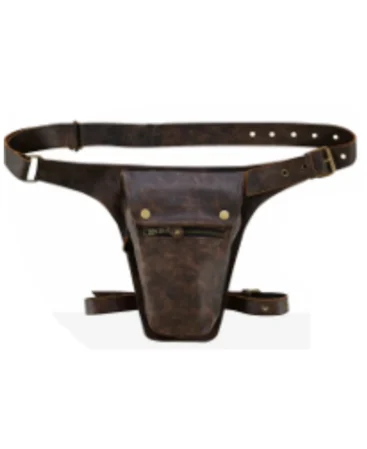 Motorcycle cowhide leather waist bag manufacturer