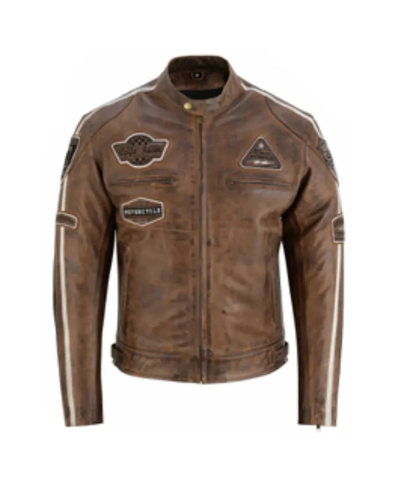 motorcycle brown leather jacket manufacturer & Wholesaler